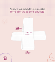 Forro acolchado para sofá 1 puesto