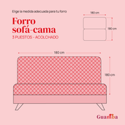 Forro acolchado para sofá cama 3 puestos