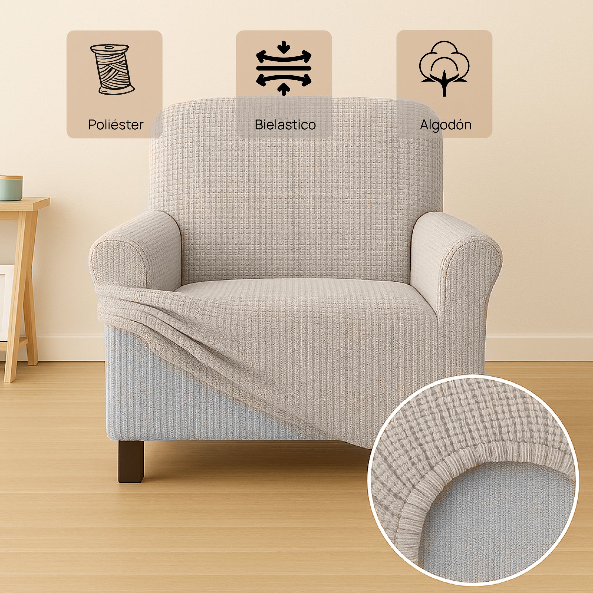 Forro protector bielástico Java para sofá 1 puesto