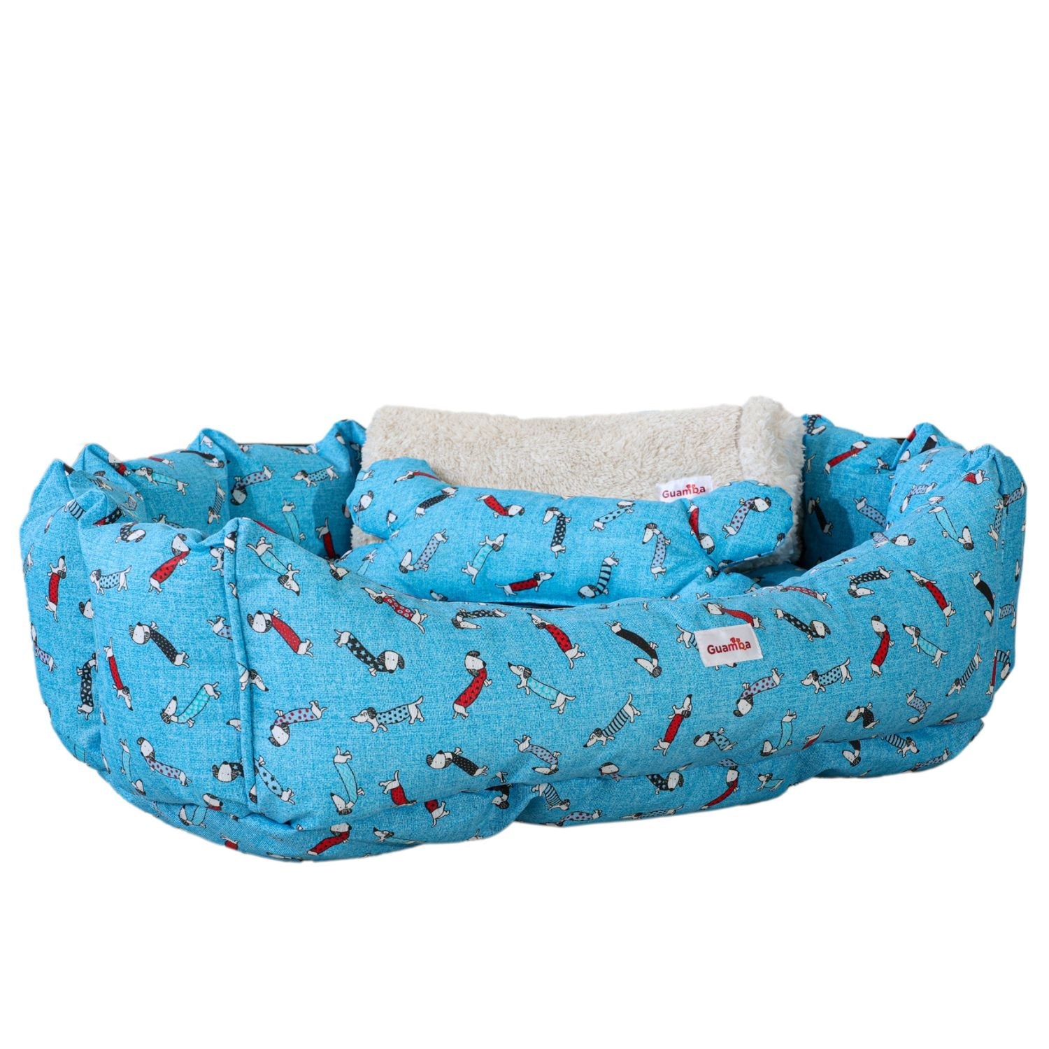 cama para perro con manta o cobija
