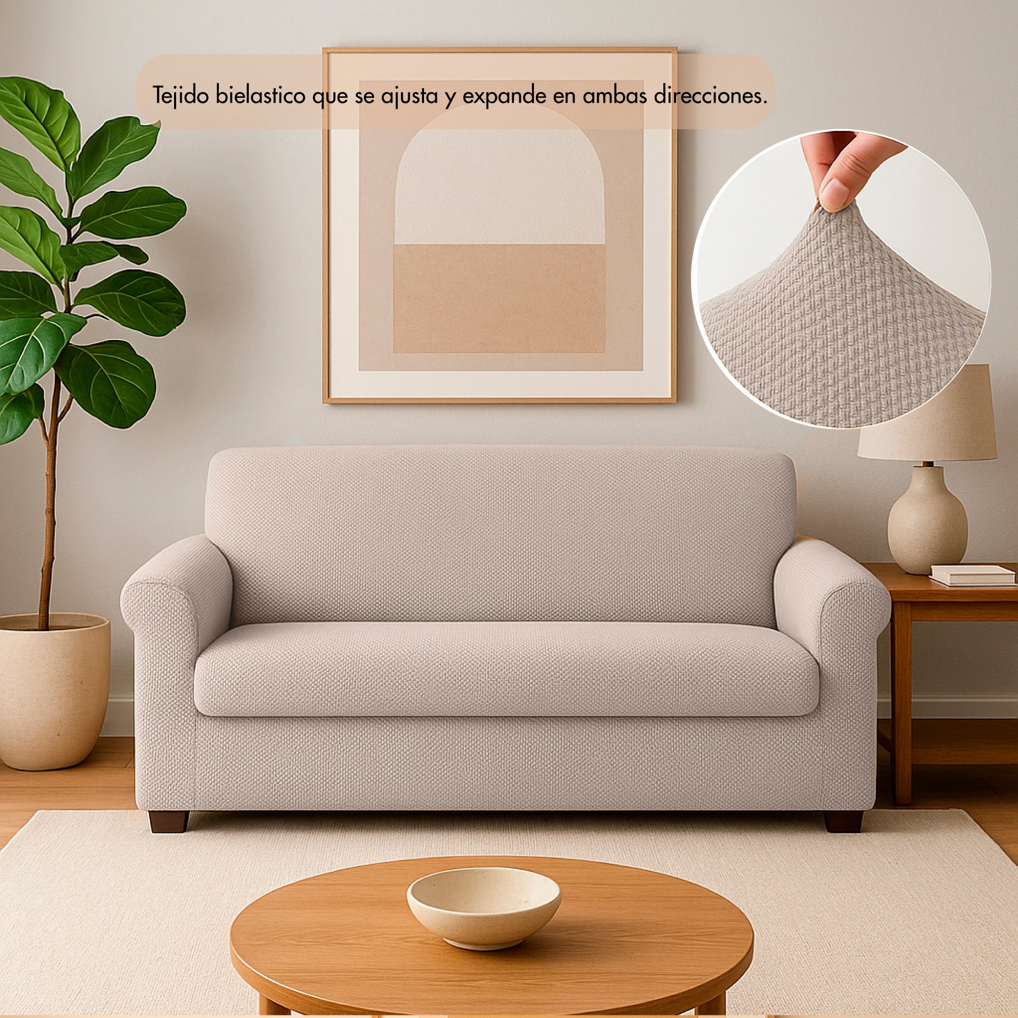 Forro protector bielástico Java para sofá 3 puestos