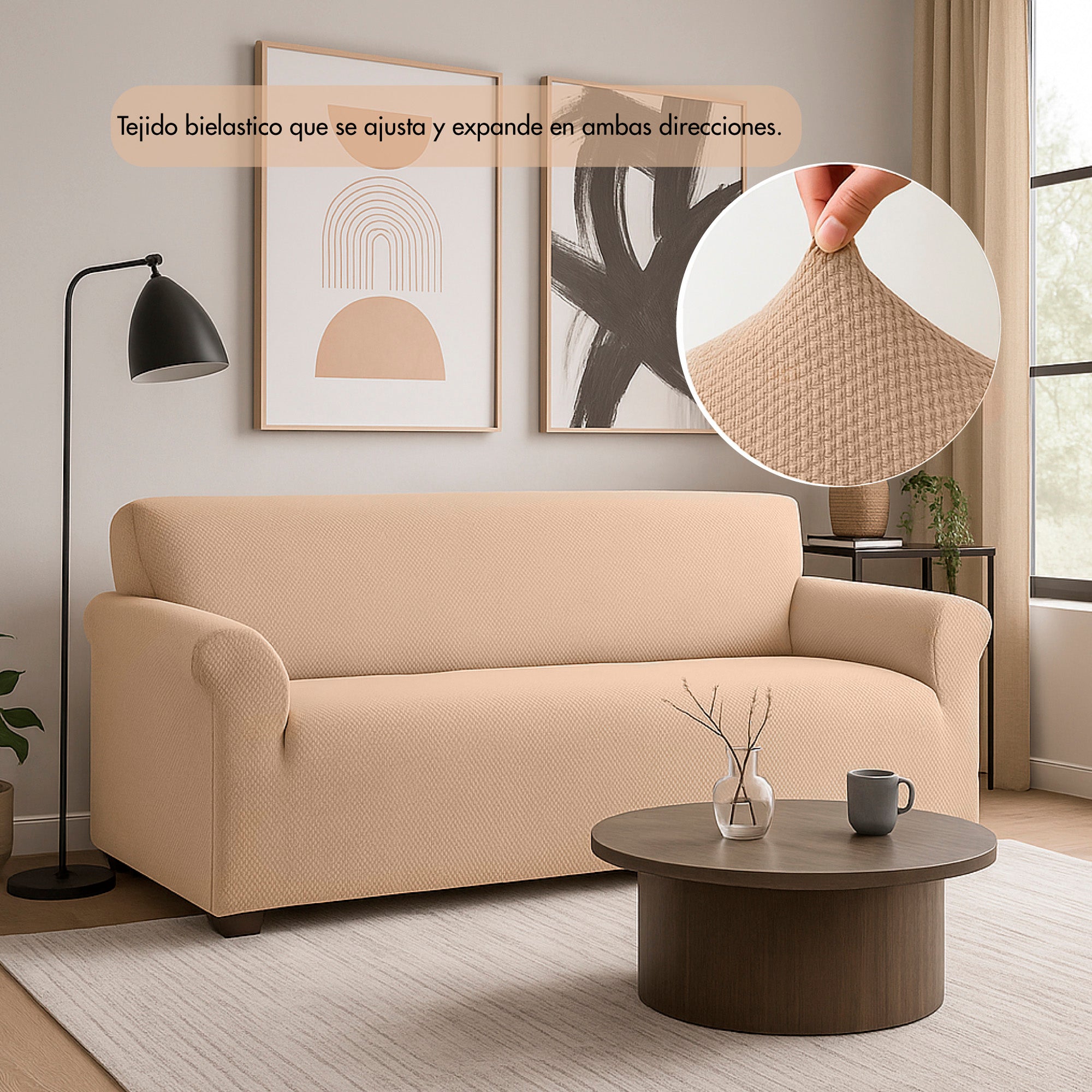 Forro protector bielástico Java para sofá 4 puestos