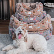 Camas estampadas en combo para mascota