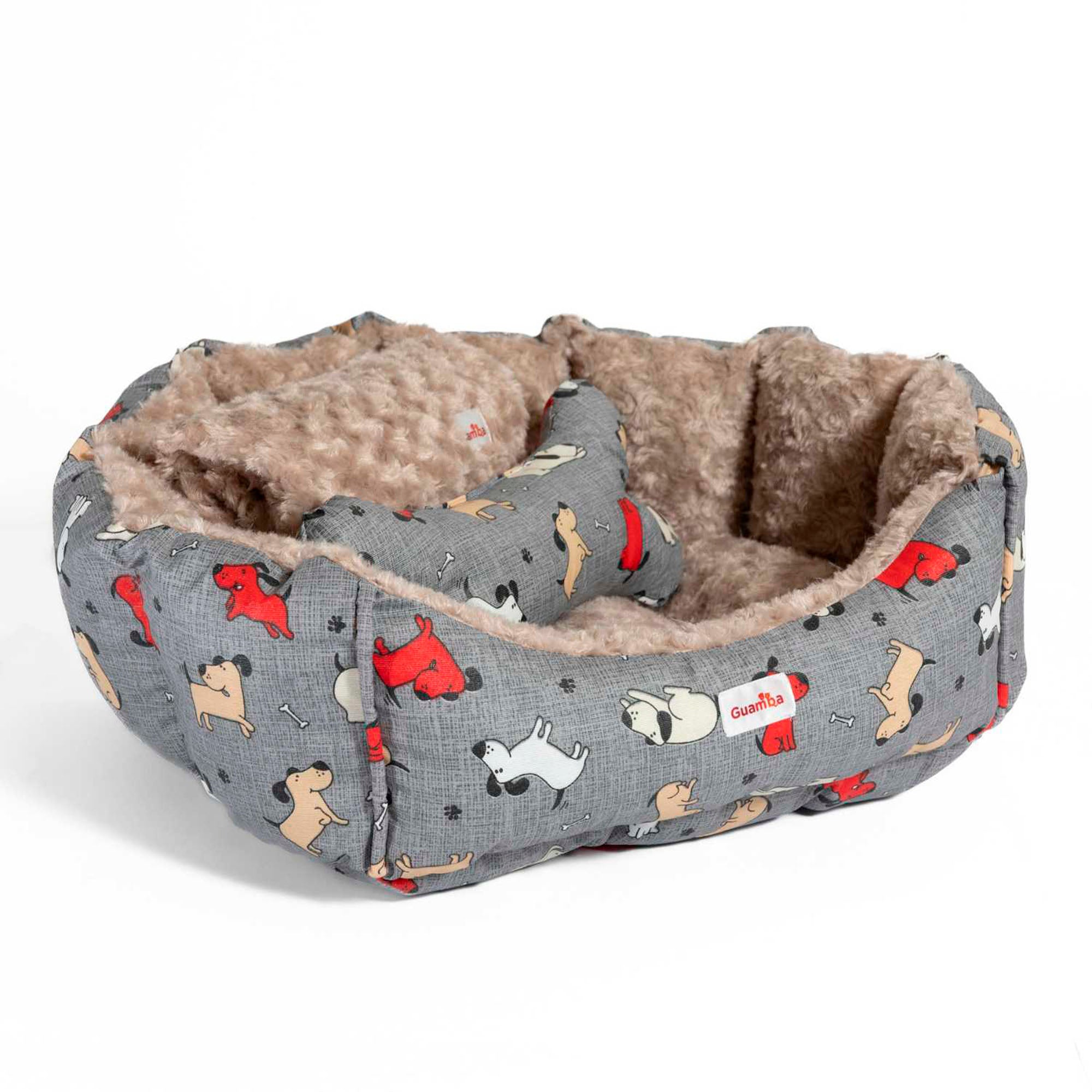 Camas estampadas en combo para mascota