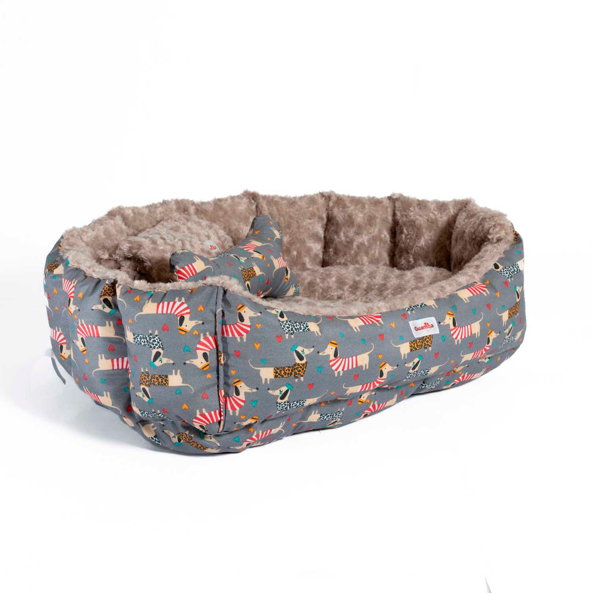 Camas estampadas en combo para mascota