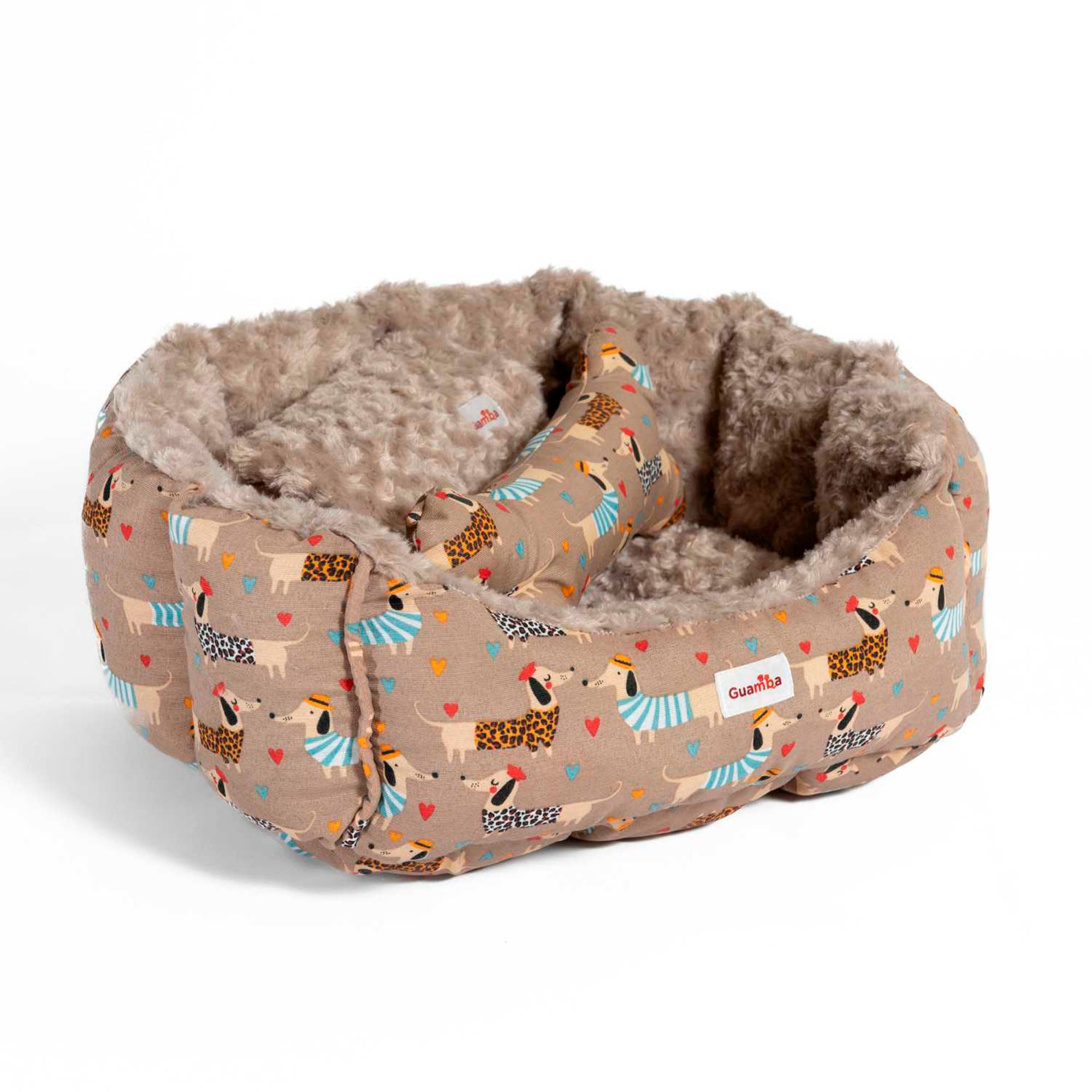 Camas estampadas en combo para mascota