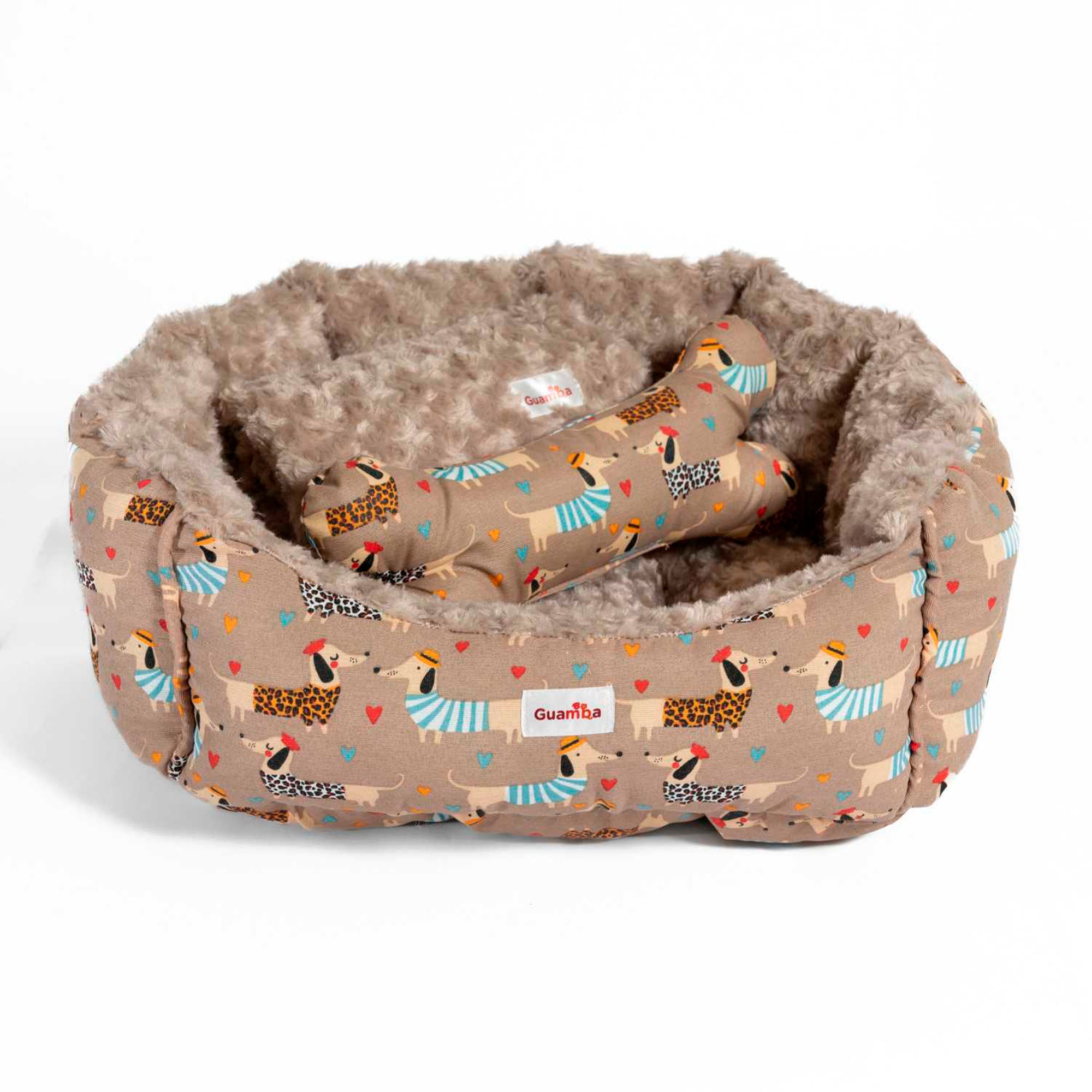 Camas estampadas en combo para mascota