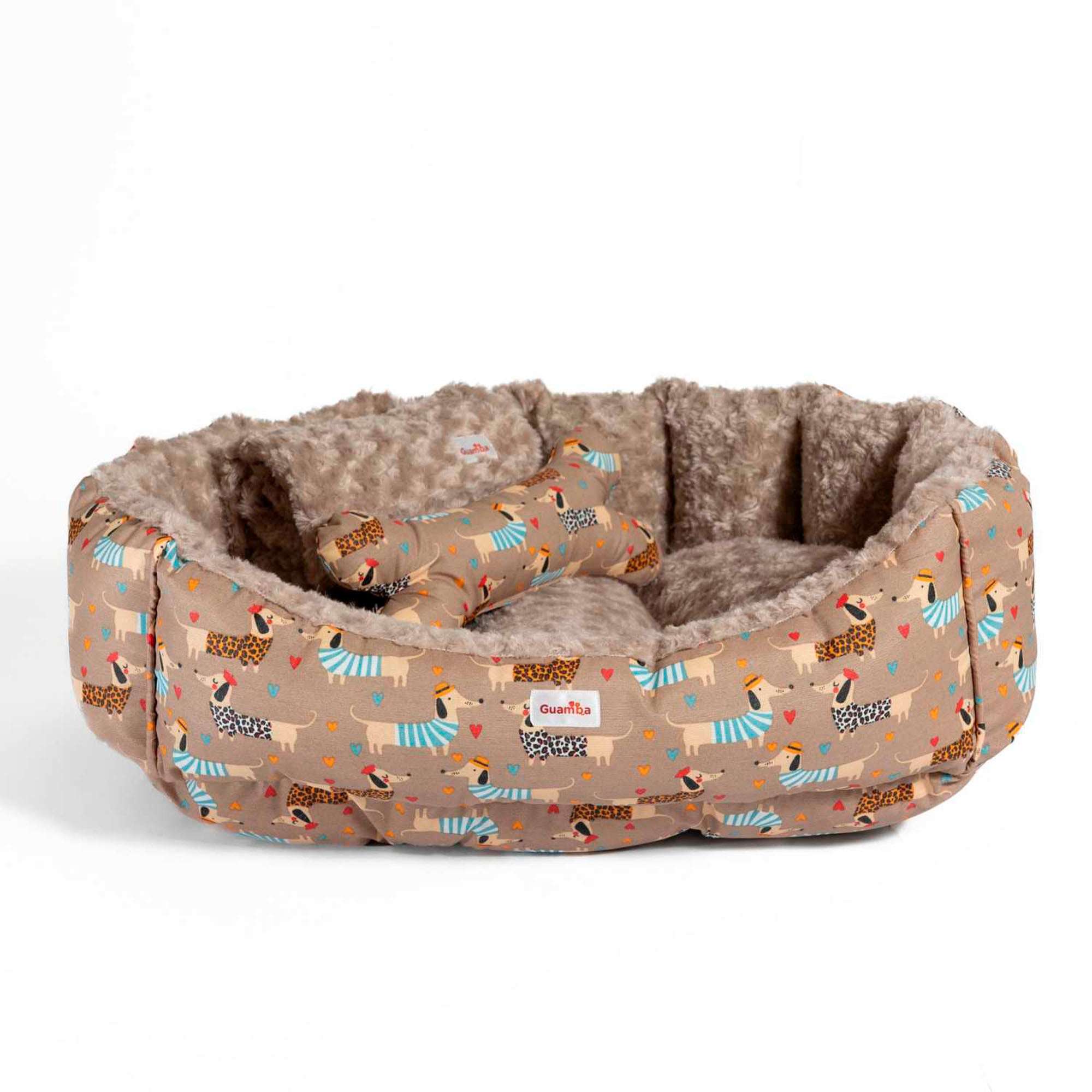 Camas estampadas en combo para mascota