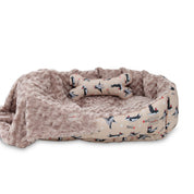 Camas estampadas en combo para mascota