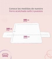 Forro Acolchado Sofá Cama 3 Puestos