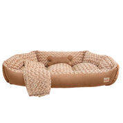 Combo Cama París para perro pistacho & coffee