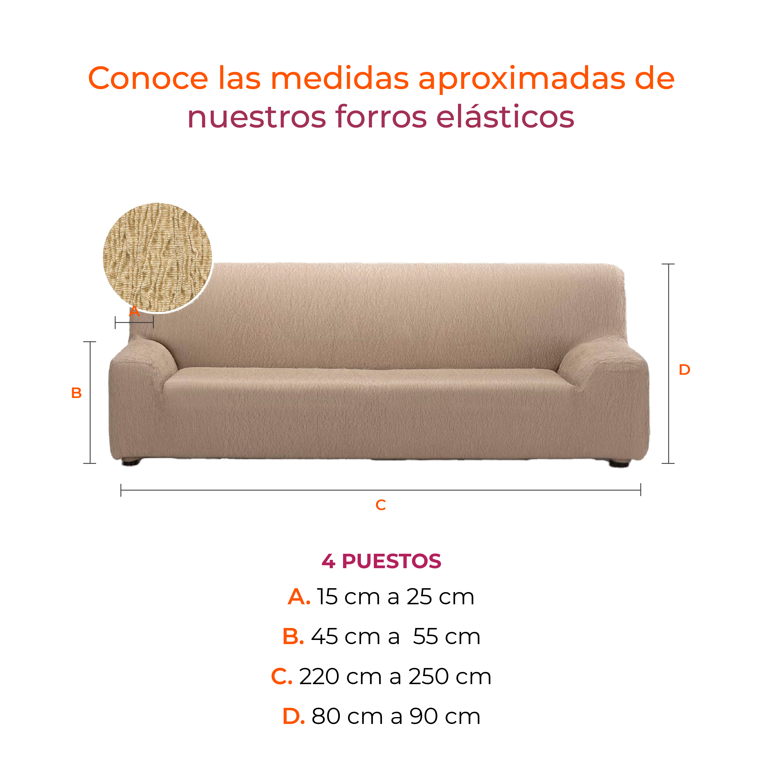 Forro Elástico Trap Sofá 4 Puestos