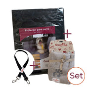 Set Forro acolchado de Carro + Cinturón de seguridad + Toalla
