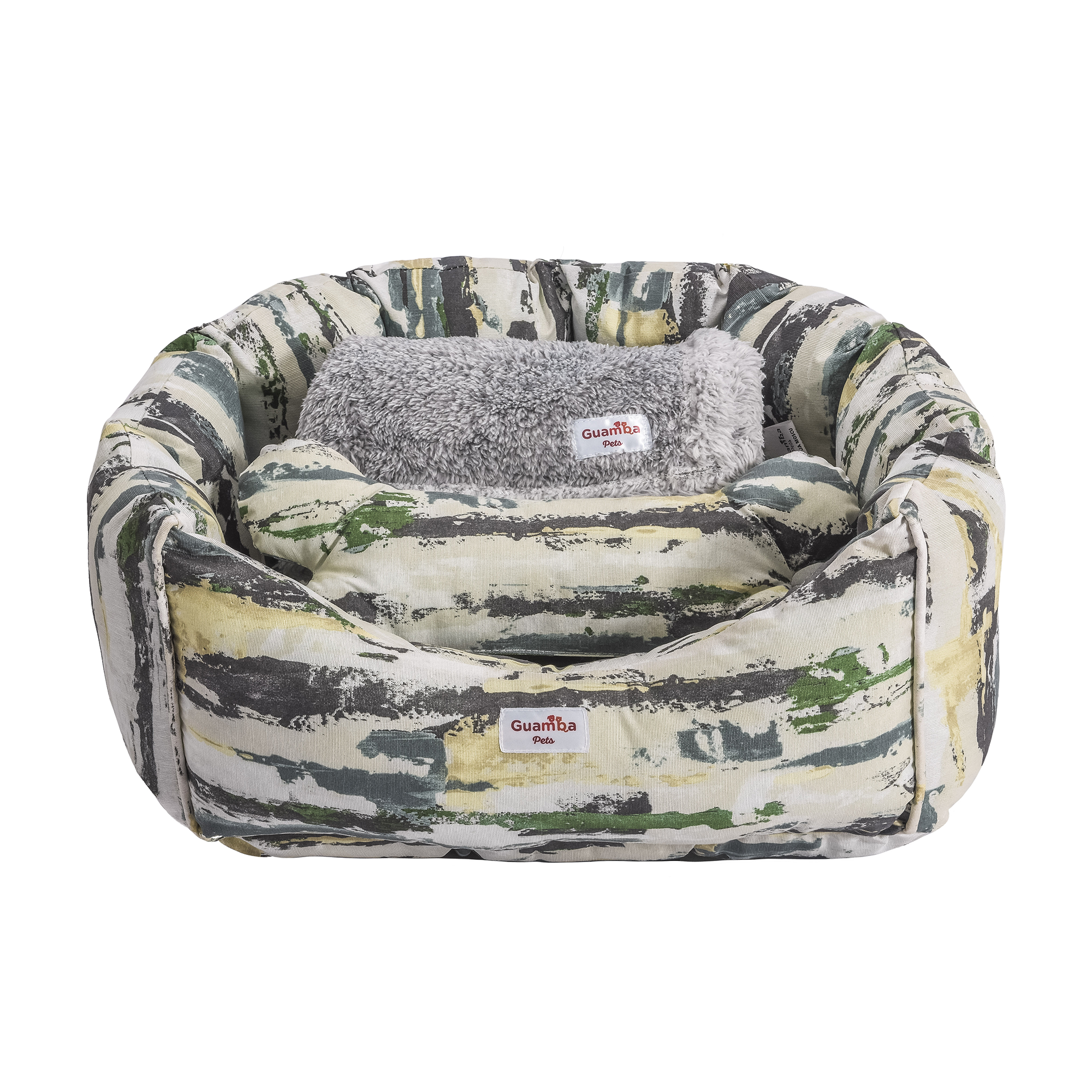 cama dona para perros con manta de colores